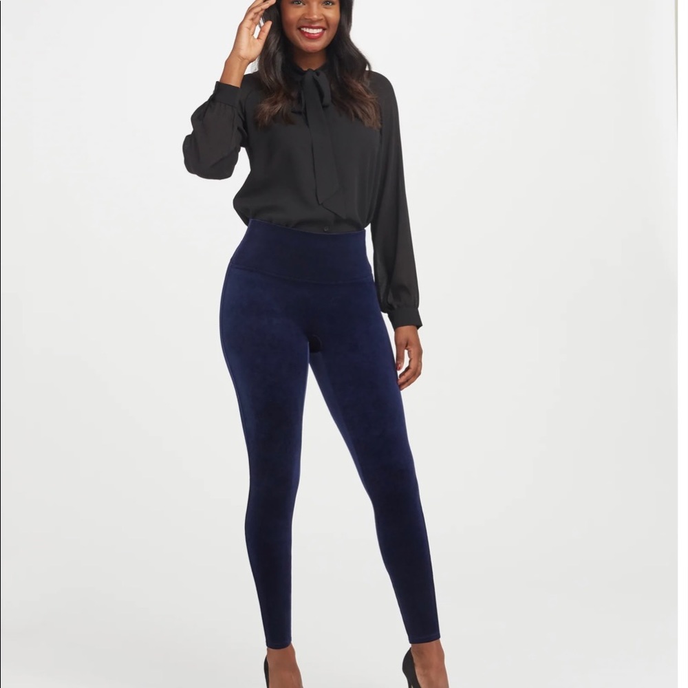NWOT Spanx Blue Velvet leggings